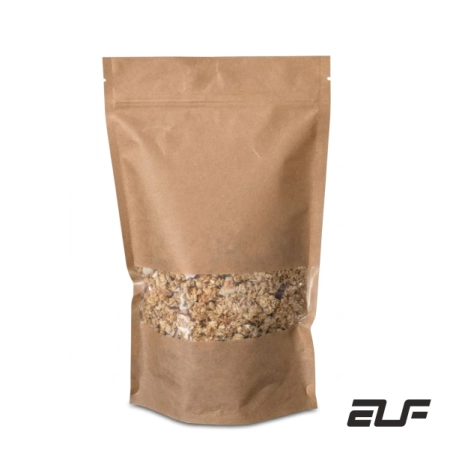 Torebki doypack z okienkiem kraft papierowe ekologiczne 100 ml 250 ml 500 ml 750 ml 1000 ml 1500 ml 2000 ml bez nadruku